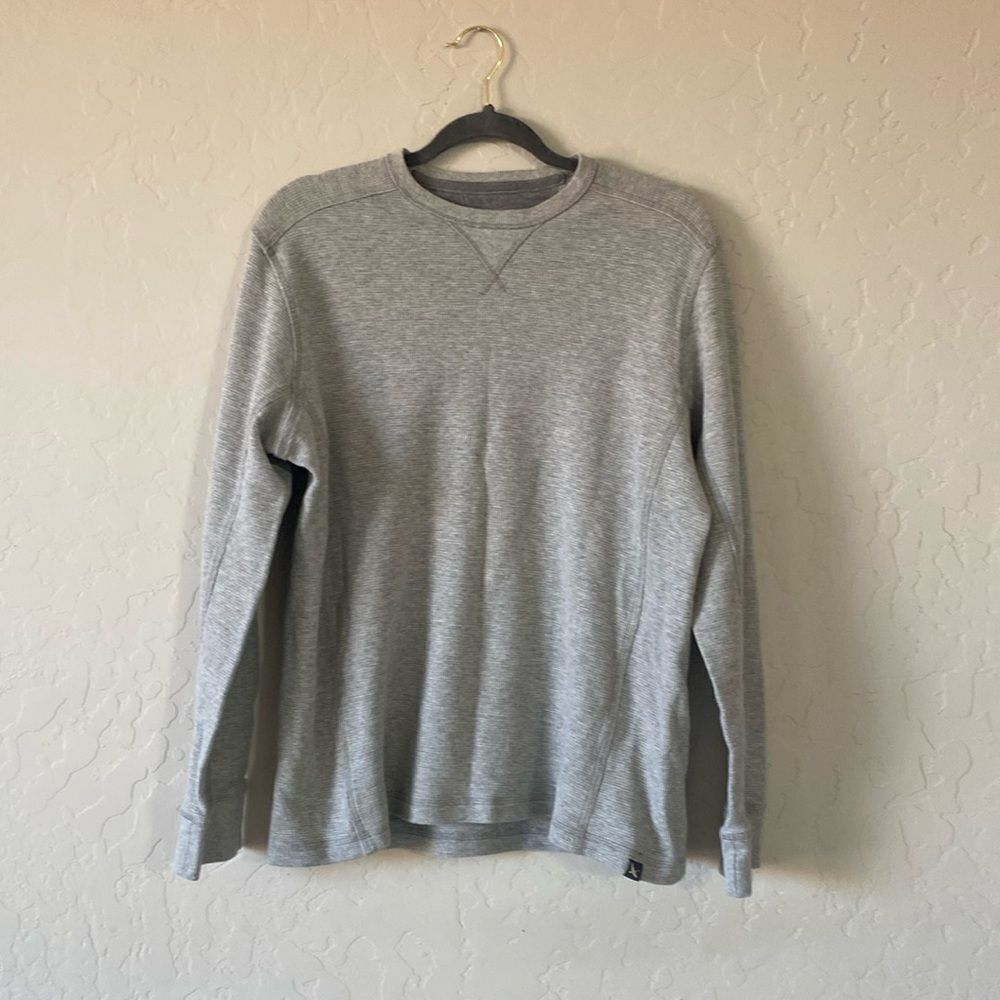 Gray Long Sleeve waffle Sweatshirt